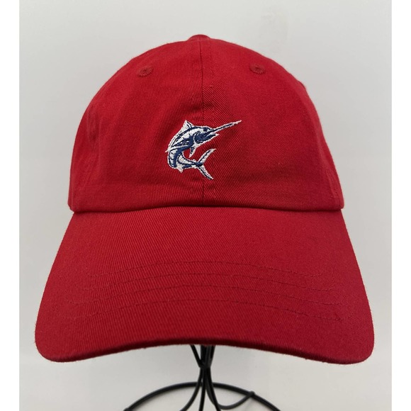 Club Room Embroidered Fishing Theme Baseball Cap Red Adjustable One Size NEW - Picture 1 of 7